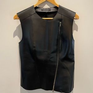 Judith and Charles Black Leather Vest